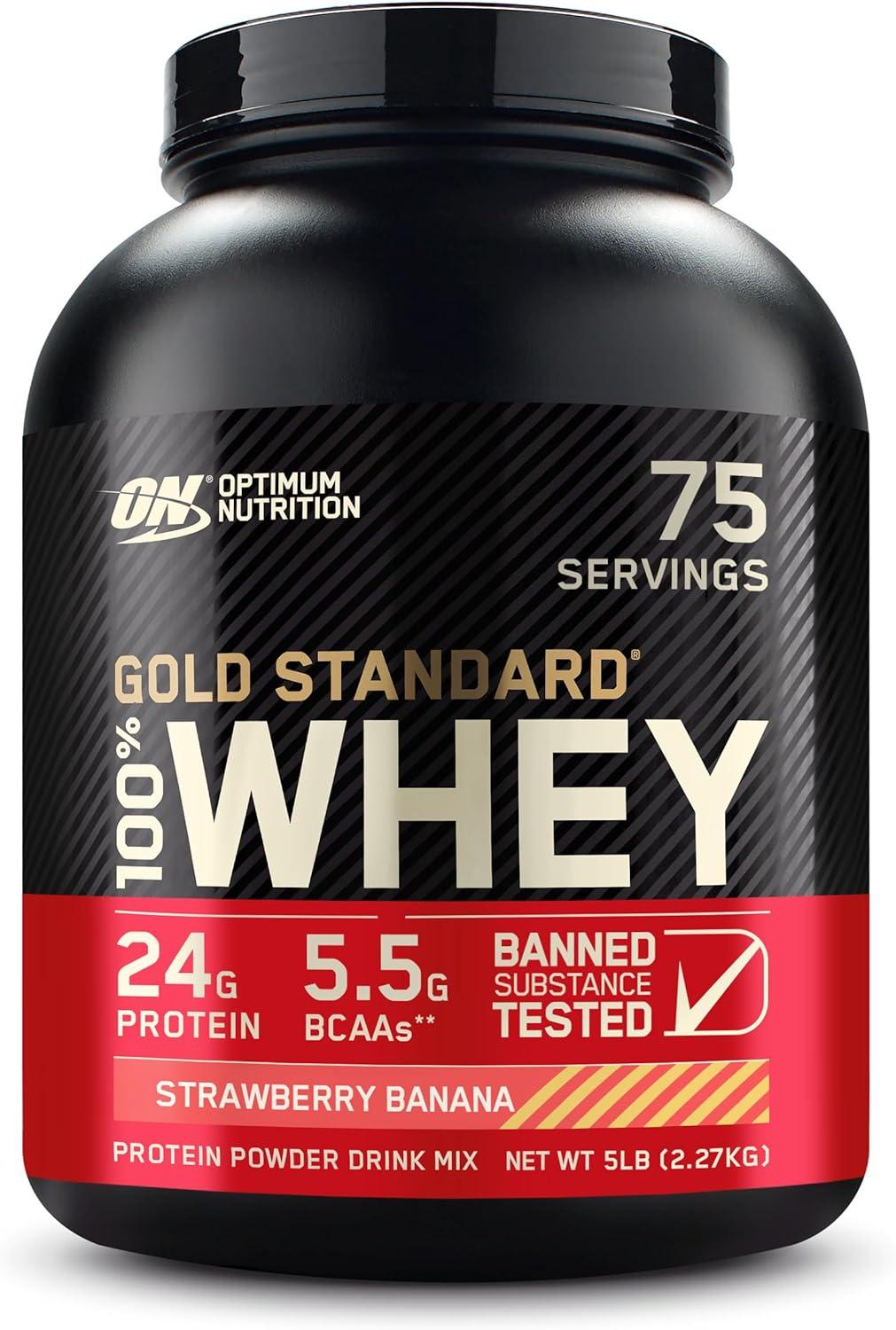 Optimum Nutrition Gold Standard 100% Whey 5 lb – Strawberry Banana
