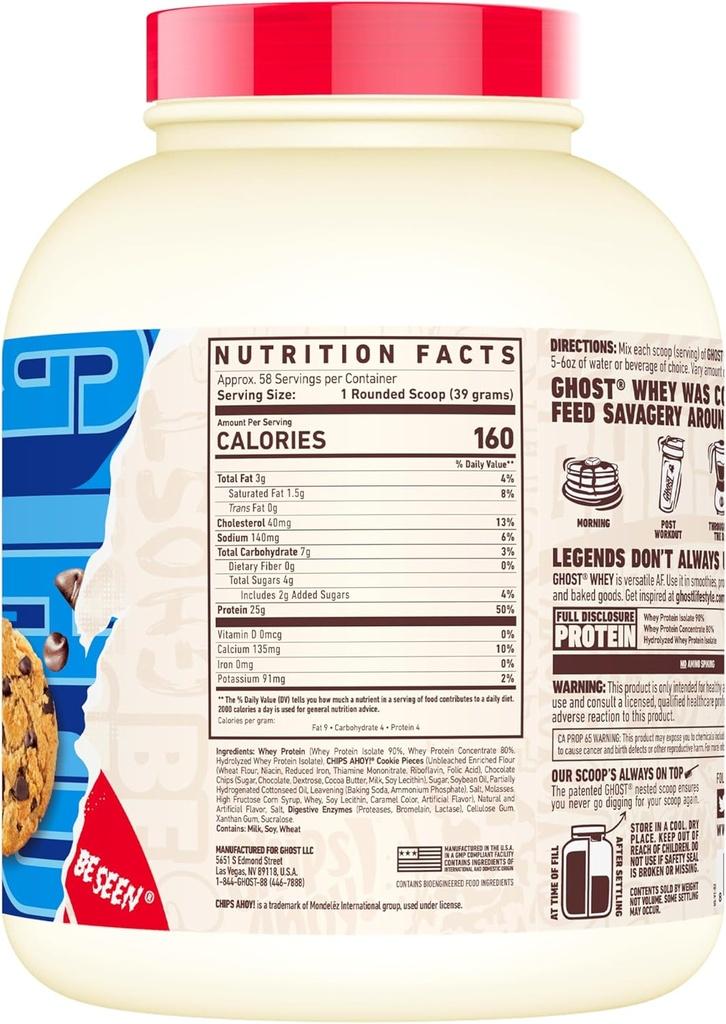 GHOST Whey Protein 5 lb – Chocolate Chip Cookie